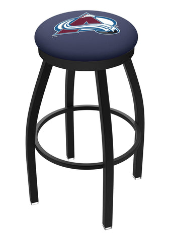 Colorado Avalanche HBS Black Swivel Bar Stool with Blue Cushion - Sporting Up