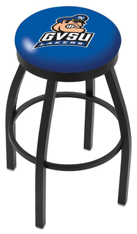 Grand Valley State Lakers HBS Black Swivel Bar Stool with Blue Cushion - Sporting Up