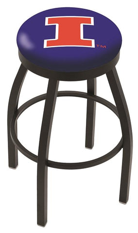 Compre Illinois Fighting Illini HBS Taburete de bar giratorio negro con cojín azul - Sporting Up
