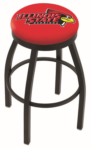 Illinois State Redbirds HBS Black Swivel Bar Stool with Red Cushion - Sporting Up