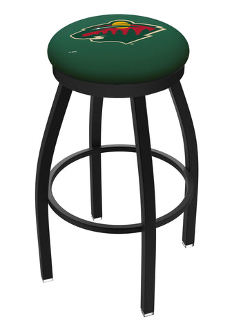 Taburete de bar giratorio negro Minnesota Wild HBS con cojín verde - Sporting Up