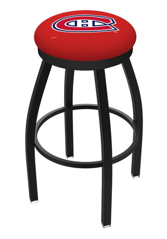 Montreal Canadiens HBS Black Swivel Bar Stool with Red Cushion - Sporting Up
