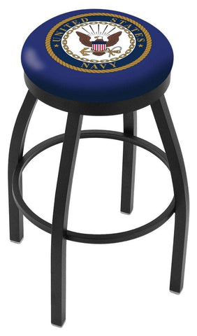 Taburete de bar giratorio negro Holland Bar Taburete Co. de la Marina de los EE. UU. con cojín - Sporting Up