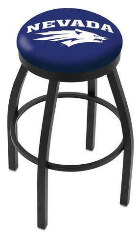Tabouret de bar pivotant noir Nevada Wolfpack HBS avec coussin bleu - Sporting Up