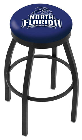 North Florida Ospreys HBS Black Swivel Bar Stool with Blue Cushion - Sporting Up