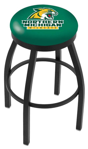 Northern Michigan Wildcats HBS svart svängbar barstol med grön kudde - Sporting Up