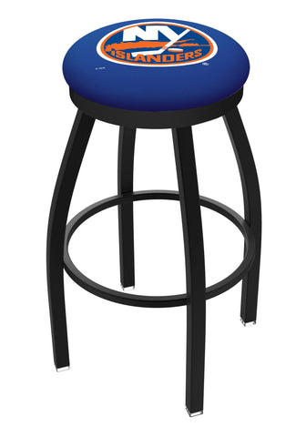 Taburete de bar giratorio negro HBS New York Islanders con cojín azul - Sporting Up