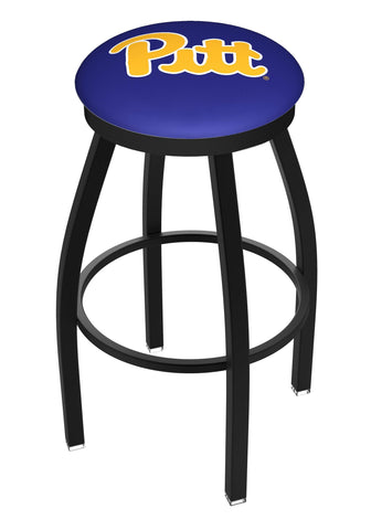 Pittsburgh Panthers HBS Black Swivel Bar Stool with Blue Cushion - Sporting Up