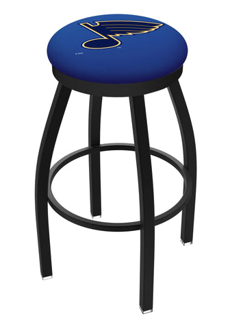 St. Louis Blues HBS Black Swivel Bar Stool with Blue Cushion - Sporting Up