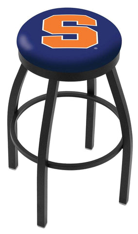 Tabouret de bar pivotant noir Syracuse Orange HBS avec coussin bleu - Sporting Up