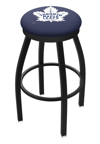 Toronto Maple Leafs HBS Black Swivel Bar Stool with Blue Cushion - Sporting Up
