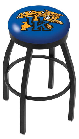 Kentucky Wildcats HBS Black Swivel Bar Stool with Blue Cushion - Sporting Up