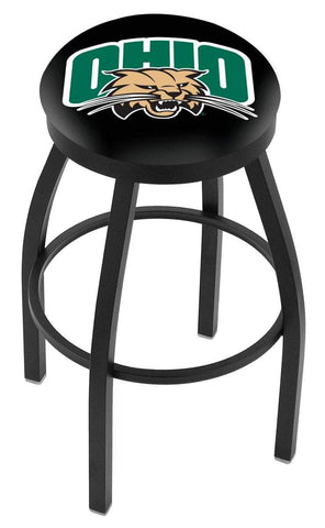 Ohio Bobcats HBS Black Swivel Bar Stool with Cushion - Sporting Up