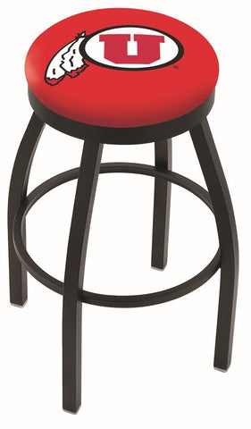 Shop Tabouret de bar pivotant noir Utah Utes HBS avec coussin rouge - Sporting Up