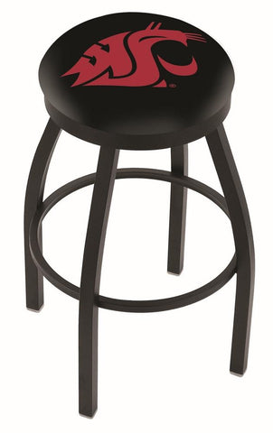 Tabouret de bar pivotant noir HBS avec coussin des Cougars de l'État de Washington - Sporting Up