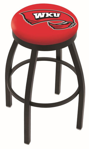 Western Kentucky Hilltoppers HBS Taburete de bar giratorio negro con cojín rojo - Sporting Up