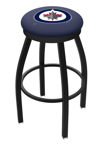 Compre taburete de bar giratorio negro HBS Winnipeg Jets con cojín azul - Sporting Up