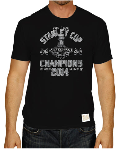 Los angeles kings retromärke 2014 nhl stanley cup champions svart t-shirt - sportig