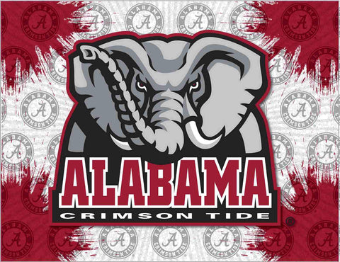Alabama crimson tide hbs grå röd elefant vägg canvas konst bildtryck - sporting up