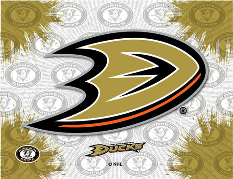 Anaheim Ducks HBS graugoldener Eishockey-Wandkunstdruck auf Leinwand – sportlich