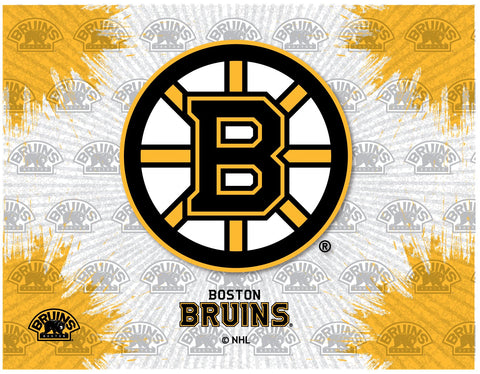 Kaufen Sie den Kunstdruck „Boston Bruins HBS“ in grau-gelbem Eishockey auf Leinwand – „Sporting Up“.