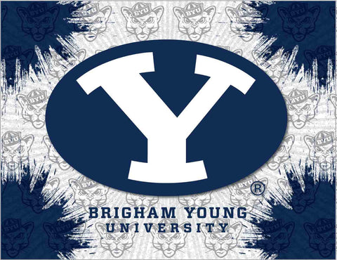 BYU Cougars HBS Gray Navy Wall Canvas Art Picture Print - Sporting Up