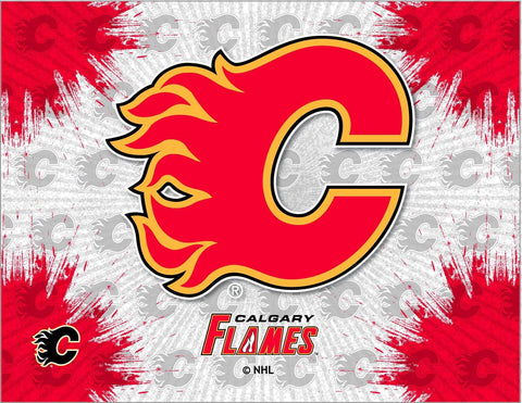 Calgary flames hbs gris rojo hockey pared lienzo arte impresión - sporting up