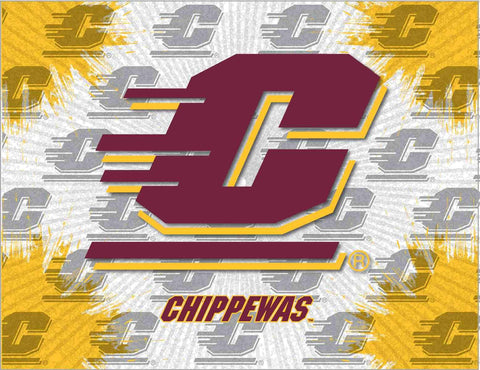 Shop Central Michigan Chippewas Hbs Impression sur toile murale grise – Sporting Up
