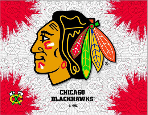 Chicago blackhawks hbs grå röd hockey vägg canvas bildtryck - sporting up