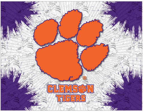 Shop Clemson Tigers HBS Gray Purple Wall Canvas Art Picture Print - Sporting Up