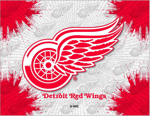 Kunstdruck auf Leinwand, Detroit Red Wings HBS, grau-roter Eishockey-Wanddruck – sportlich