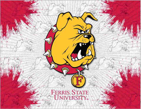 Kaufen Sie Ferris State Bulldogs HBS, grau-roter Wand-Kunstdruck auf Leinwand – sportlich