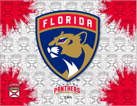 Kaufen Sie den Wand-Kunstdruck „Florida Panthers HBS“ in grau-rotem Eishockey-Stil auf Leinwand – „Sporting Up“.