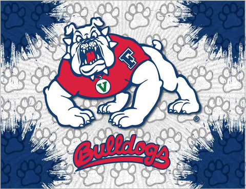 Fresno State Bulldogs HBS Gray Navy Wall Canvas Art Picture Print - Sporting Up