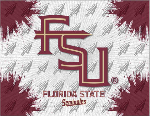 Florida State Seminoles HBS grauer „FSU“ Wand-Leinwand-Kunstdruck – sportlich