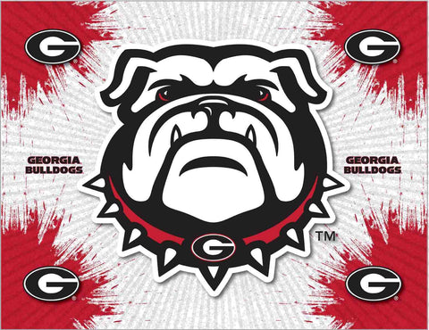 Georgia Bulldogs HBS grau-roter Hundekopf-Wand-Leinwand-Kunstdruck – sportlich