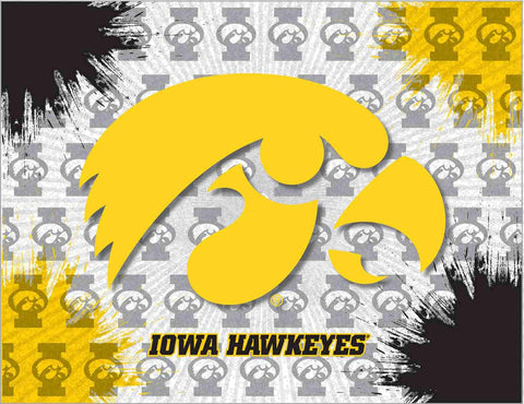 Iowa hawkeyes hbs gris amarillo pared lienzo arte imagen impresión - haciendo deporte