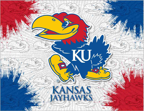 Kansas Jayhawks Hbs grau-blauer Wand-Kunstdruck auf Leinwand – sportlich