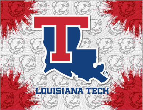 Louisiana Tech Bulldogs HBS grau-roter Wand-Kunstdruck auf Leinwand – sportlich