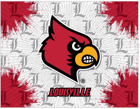 Louisville Cardinals HBS grau-roter Wand-Kunstdruck auf Leinwand – sportlich
