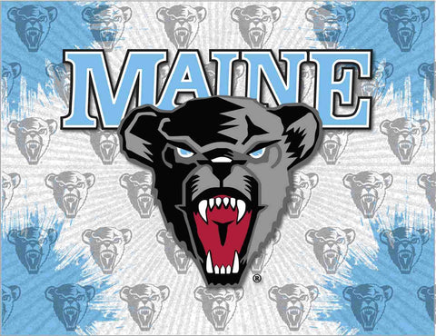 Maine Black Bears HBS graublauer Wand-Leinwand-Kunstdruck – sportlich
