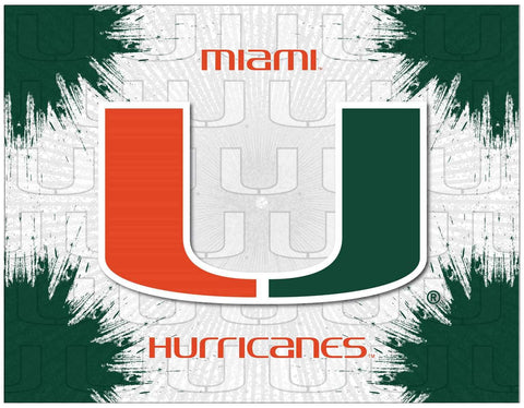 Shop Miami Hurricanes HBS Gray Green Wall Canvas Art Picture Print - Sporting Up