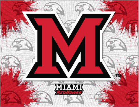 Compre la impresión de la imagen del arte de la lona de la pared roja gris de los redhawks hbs de la universidad de miami - sporting up