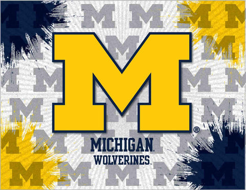 Shop Michigan Wolverines HBS Gray Navy Wall Canvas Art Picture Print - Sporting Up