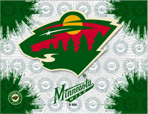 Shop Minnesota Wild Hbs Gris Vert Hockey Mur Toile Art Photo Impression – Sporting Up