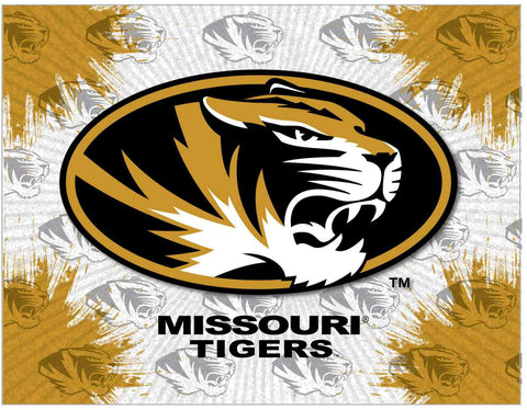 Kunstdruck auf Leinwand, Motiv: Missouri Tigers HBS, Graugold, sportlich