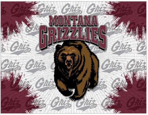 Montana Grizzlies HBS Gray Maroon Wall Canvas Art Picture Print - Sporting Up