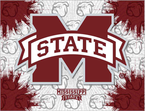 Kaufen Sie den Wand-Kunstdruck „Mississippi State Bulldogs HBS“ in Grau und Kastanienbraun – sportlich