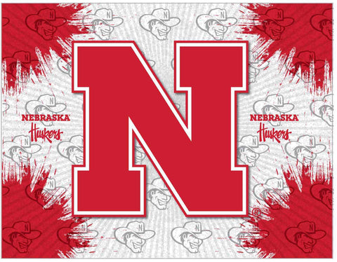 Nebraska Cornhuskers HBS Gray Red Wall Canvas Art Picture Print - Sporting Up
