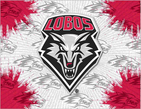New Mexico Lobos HBS grau-roter Wand-Kunstdruck auf Leinwand – sportlich